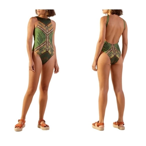 Blueman Brazilian Java High Neck One-Piece Swimsuit - Picture 8 of 8
